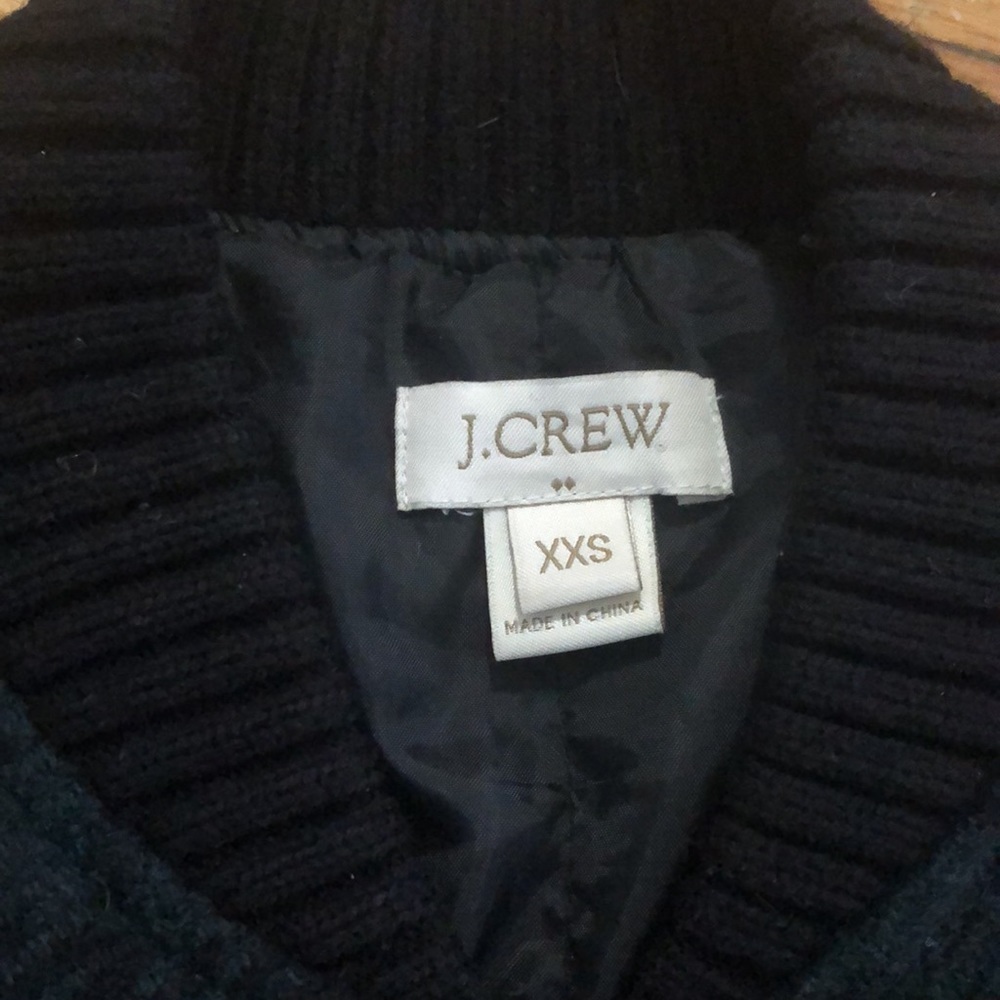 J. Crew wool plaid and faux leather bomber jacket - Picture 5 of 10
